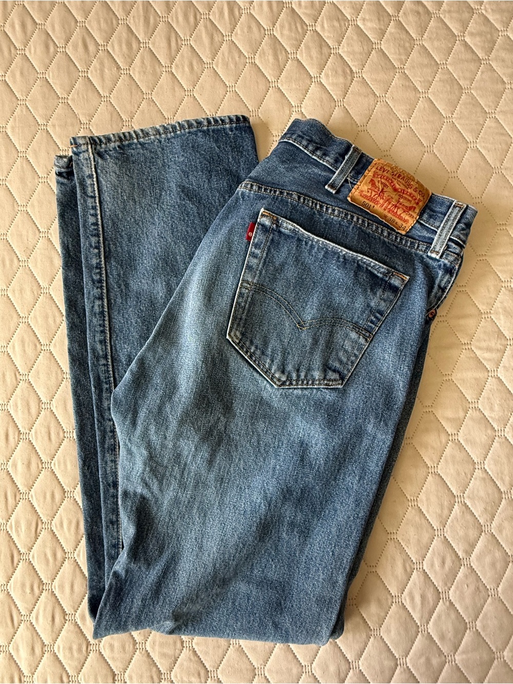 Levi's 501 Original Jeans Men's 38x34 Medium Wash Blue Denim